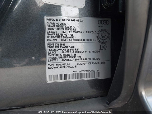 WA1WXBF70PD002124 Audi 55 tfsi
