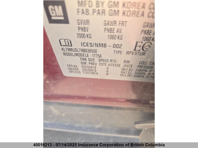 KL79MUSL7NB036500 Chevrolet l3t - l3, sidi, vvt, alum