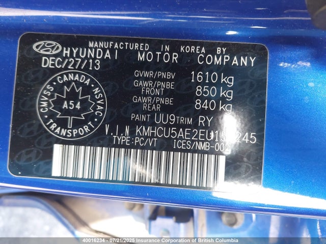 KMHCU5AE2EU154245 Hyundai dohc gdi gamma