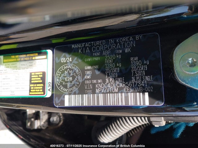 KNDC4DLCXR5617341 KIA EV6
