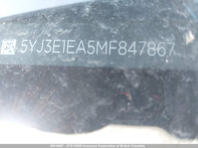 40016457 :رقم المزاد ، 5YJ3E1EA5MF847867 vin ، 2021 Tesla Model 3 مزاد بيع