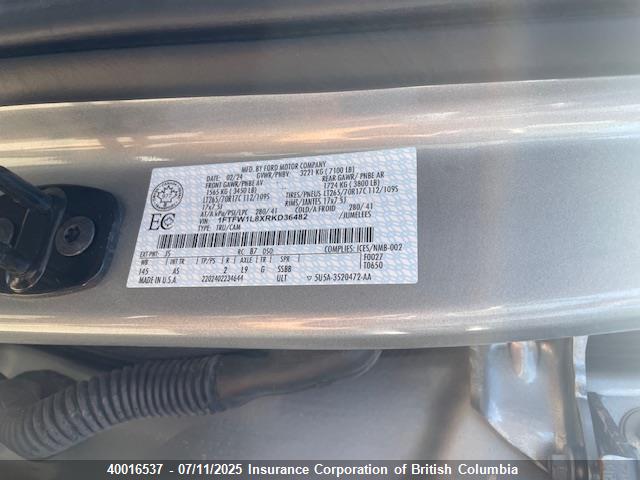 1FTFW1L8XRKD36482 Ford gtdi