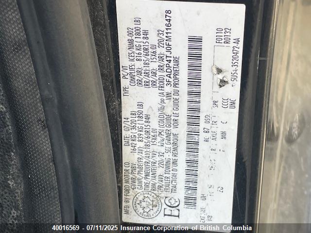 3FADP4TJ0FM116478 Ford 2015