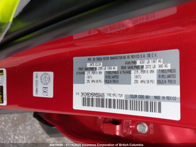 3MVDMBCM5RM669485 Mazda pyukd