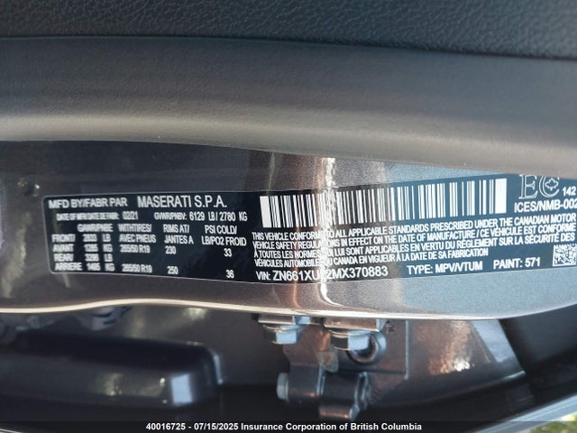 Maserati m156d 2021 ZN661XUL2MX370883 Image 9