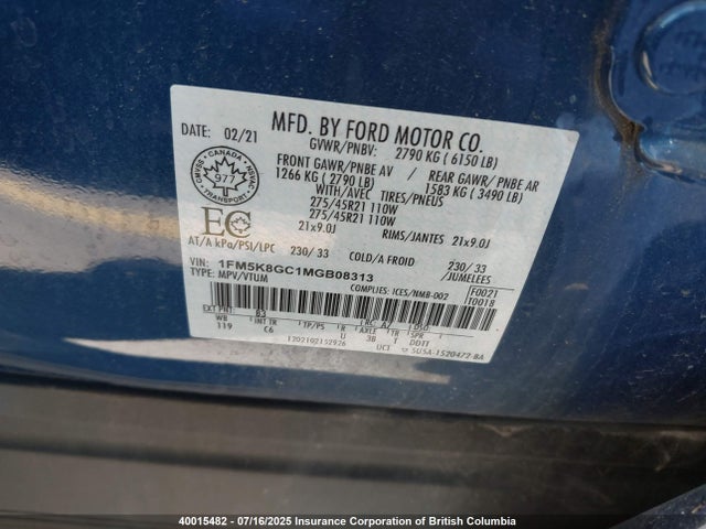 Ford gtdi 2021 1FM5K8GC1MGB08313 Image 9