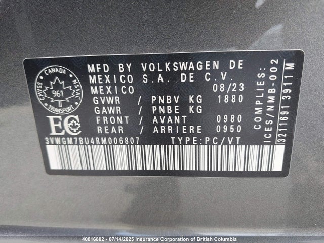Volkswagen tsi 2024 3VWGM7BU4RM006807 Image 9