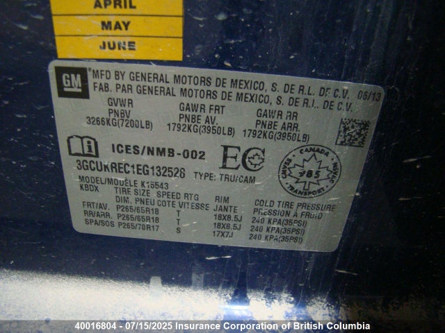 3GCUKREC1EG132528 Chevrolet l83 - vvt, afm (active fuel management), aluminum