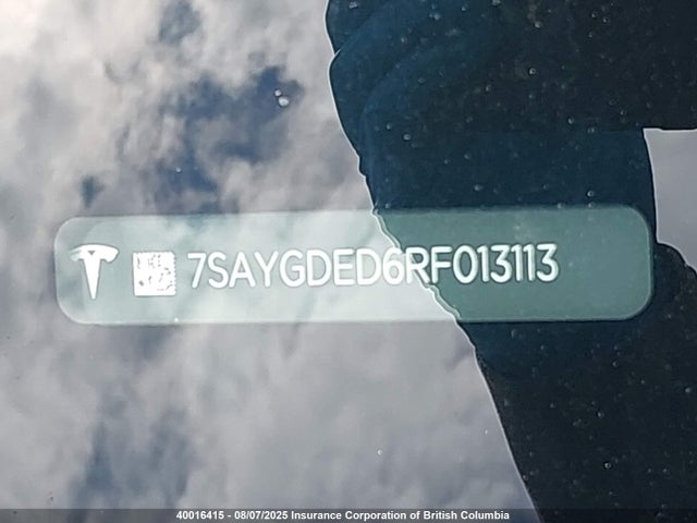 7SAYGDED6RF013113 Tesla Model Y