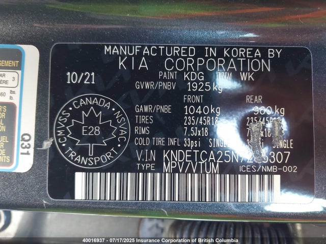 KIA gamma, t-gdi 2022 KNDETCA25N7285307 Image 18