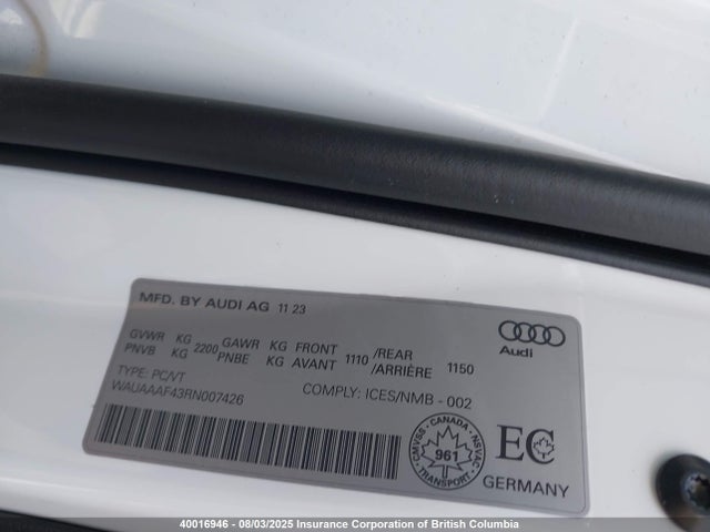 WAUAAAF43RN007426 Audi 40 tfsi