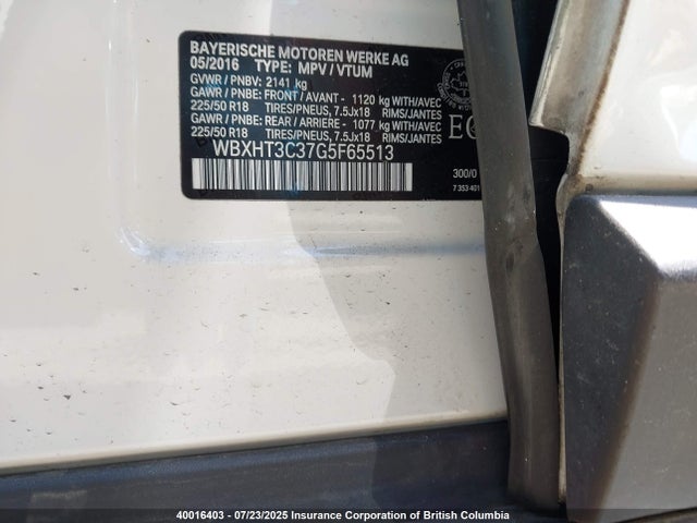 WBXHT3C37G5F65513 BMW 2016