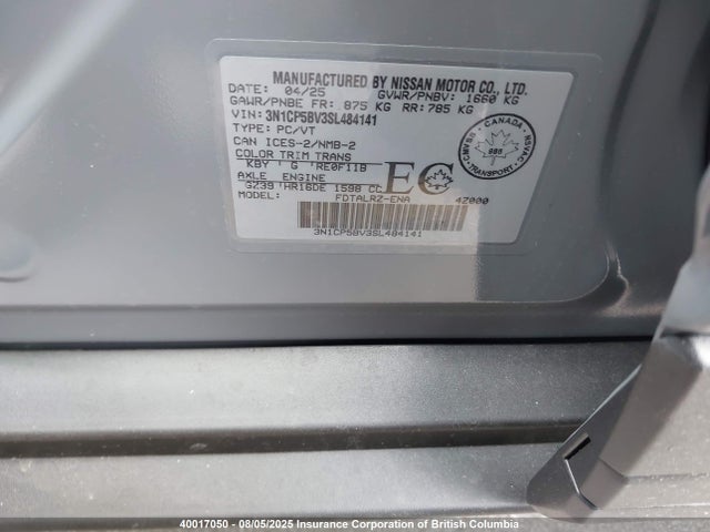 3N1CP5BV3SL484141 Nissan kicks play