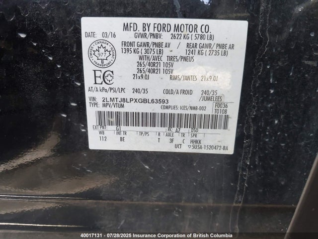 Lincoln gtdi 2016 2LMTJ8LPXGBL63593 Image 9