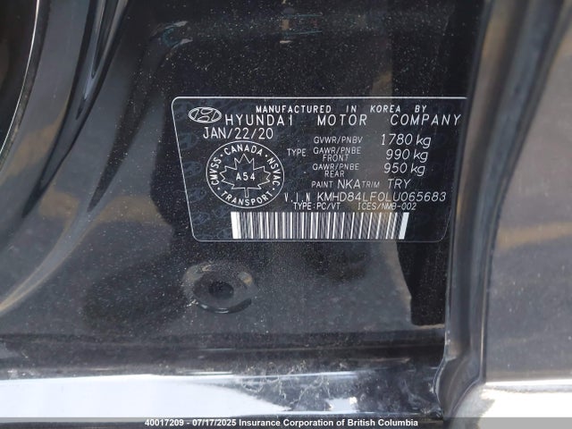 Hyundai mpi nu 2020 KMHD84LF0LU065683 Image 9