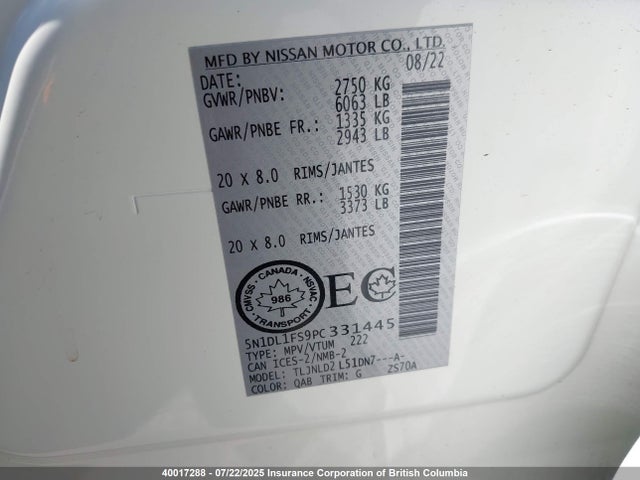 Infiniti QX60 2023 5N1DL1FS9PC331445 Image 9