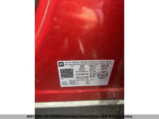 3GKALTEV3NL114445 GMC lyx