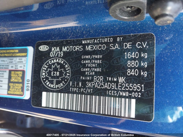 3KPA25AD9LE255951 KIA gammaii 1.6mpi+cvt