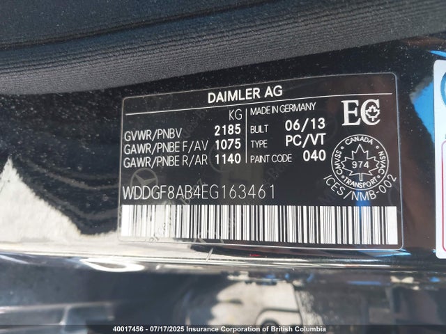 WDDGF8AB4EG163461 Mercedes-Benz C-Class