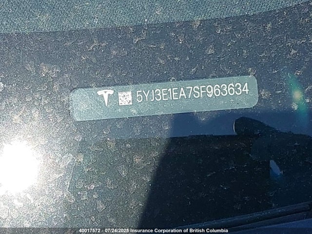 5YJ3E1EA7SF963634 Tesla MODEL 3