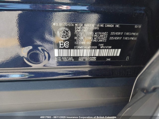 2T3RWRFV4LW052020 Toyota a25-fxz, 3nm+4nm