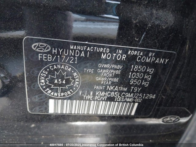 KMHC85LC9MU251294 Hyundai gdi kappa