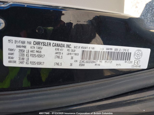 2C4RC1BG5ER284477 Chrysler 2014