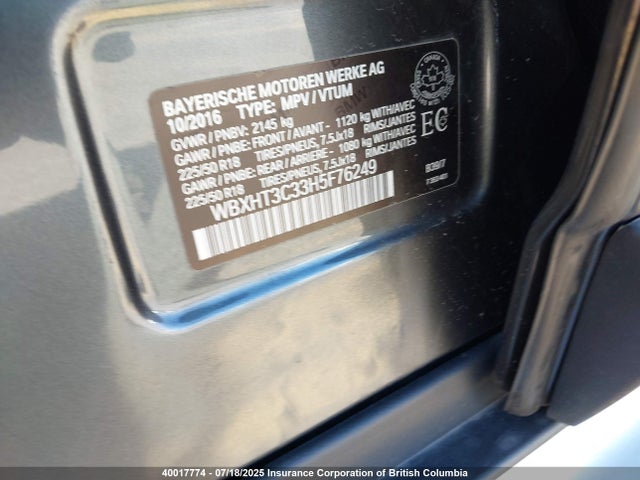 WBXHT3C33H5F76249 BMW X1