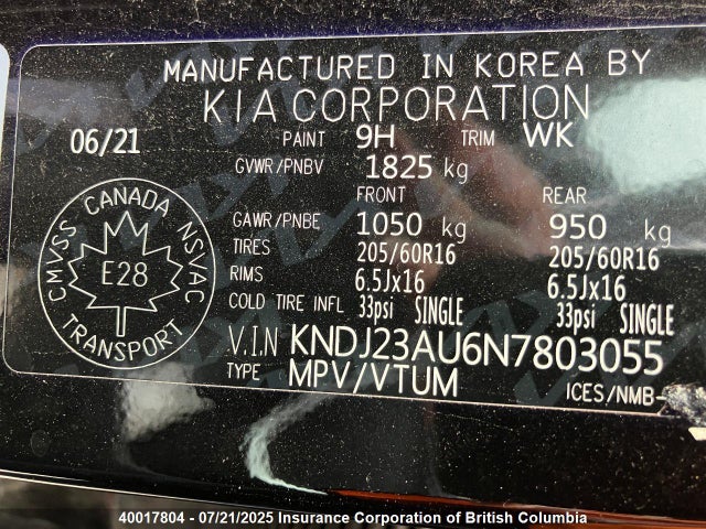 KNDJ23AU6N7803055 KIA mpi nu
