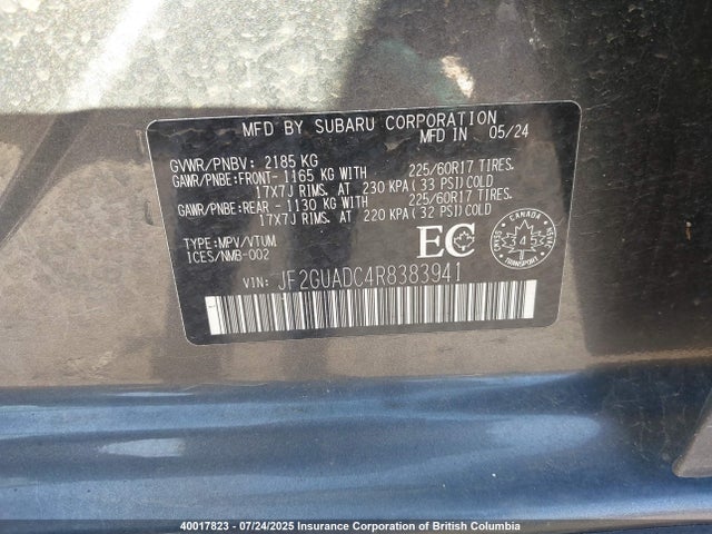 JF2GUADC4R8383941 Subaru na