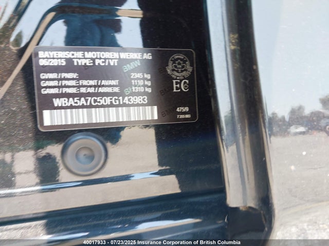 BMW 528I 2015 WBA5A7C50FG143983 Image 9