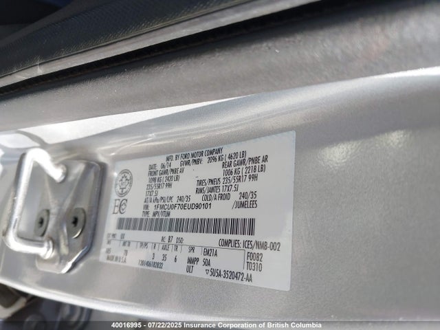 Ford 2014 2014 1FMCU0F70EUD90101 Image 9