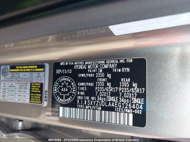 5XYZUDLA4EG126404 Hyundai t-gdi theta
