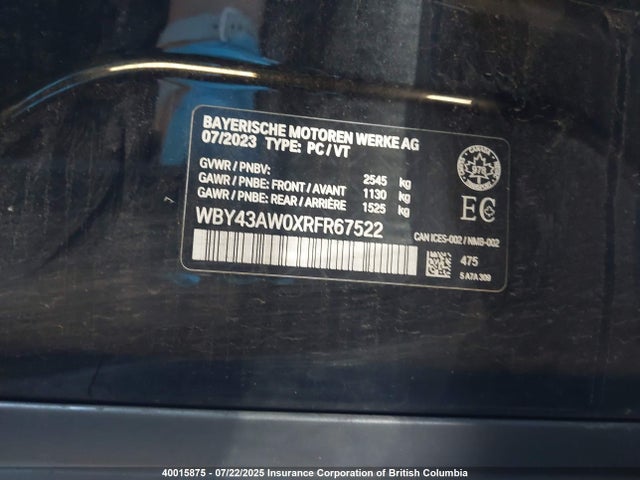 WBY43AW0XRFR67522 BMW I4