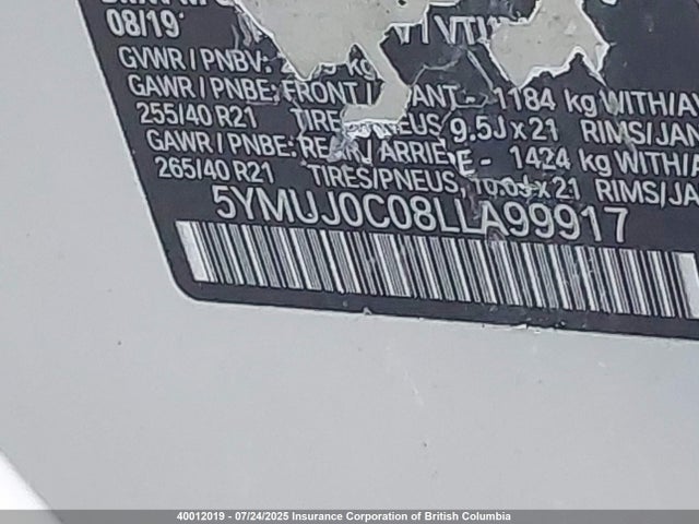 5YMUJ0C08LLA99917 BMW X4