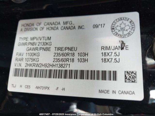 Honda l15be 2017 2HKRW2H92HH138271 Image 18