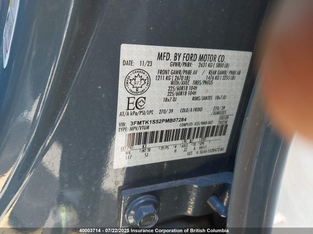 Ford 2023 2023 3FMTK1S52PMB07284 Image 9