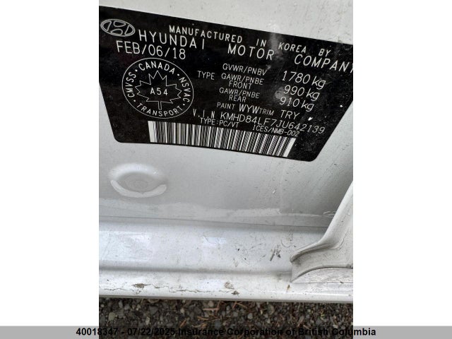 KMHD84LF7JU642139 Hyundai mpi nu