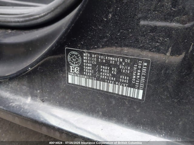 3VWG57BU8KM011124 Volkswagen 1.4 tsi