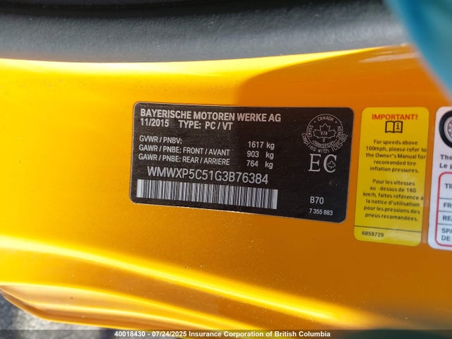 WMWXP5C51G3B76384 Mini Hardtop