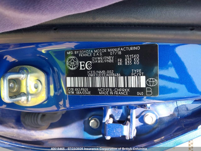 Toyota 1nz-fe 2018 VNKKTUD33JA098486 Image 9