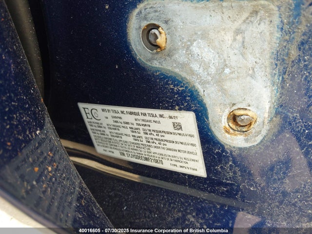 5YJYGDEE3MF210870 Tesla Model Y