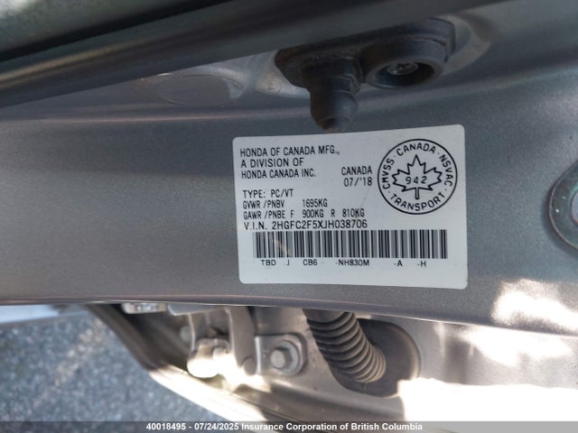 2HGFC2F5XJH038706 Honda Civic