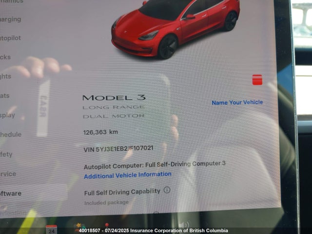 5YJ3E1EB2JF107021 Tesla MODEL 3