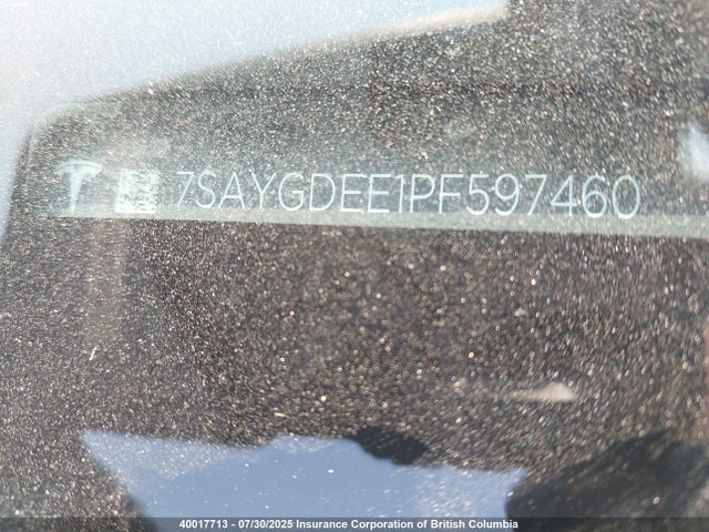 7SAYGDEE1PF597460 Tesla Model Y