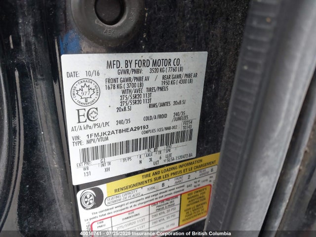 1FMJK2AT8HEA29193 Ford 3.5l gtdi ffv/gasoline