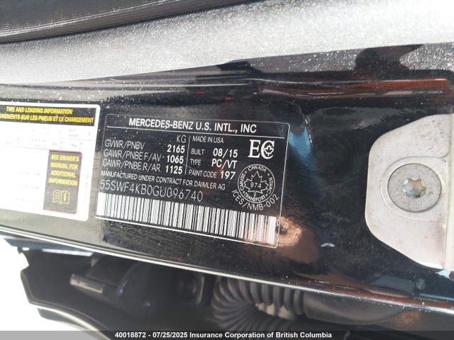 55SWF4KB0GU096740 Mercedes-Benz C-Class