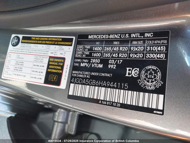 4JGDA5GB6HA944115 Mercedes-Benz m276