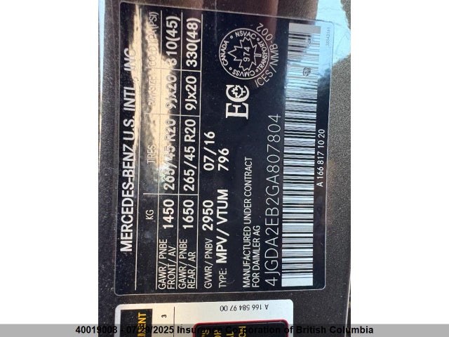 Mercedes-Benz om642 2016 4JGDA2EB2GA807804 Image 8