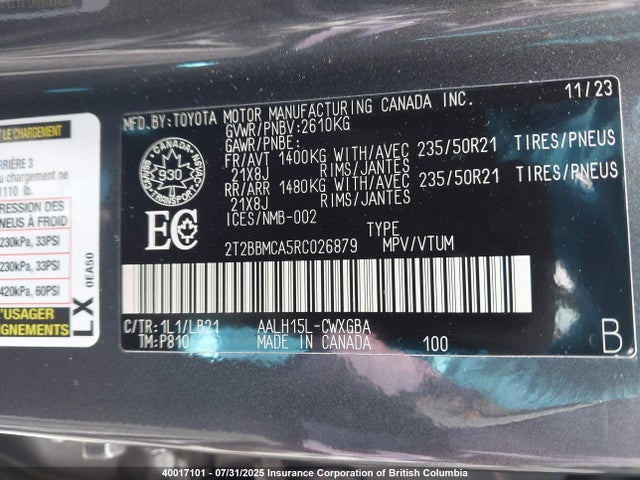 Lexus a25a-fxs, 5nm+4nm 2024 2T2BBMCA5RC026879 Image 9